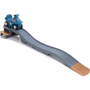 Step2 Up & Down Roller Coaster Kids Ride On Toy, Push Car, Indoor/Outdoor Playset, Made of Durable Plastic, Max Weight 50 lbs., for Toddlers 2-5 Years Old, Gray & Blue