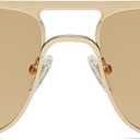 SOJOS Retro Square Aviator Polarized Sunglasses Women Men Vintage Shades Womens Mens Sun Glasses SJ1234, Matte Gold Frame/Light Brown Lens