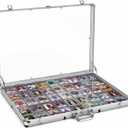 Card Display Case, Large Aluminum Locking Tabletop Showcase