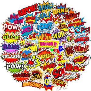 50 Pieces Hero Themed Party Decorations Stickers,Birthday Party Supplies,Hero Action Sign Cartoons Theme Party Hero Cartoons for Theme Party Anime Stickers. For Laptop, Bumper, Water Bottles Stickers.