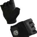 Gym Gloves Black with Wrist Closure for Man & Women, Padded Workout Crossfit, Weightlifting,Biking. (Black, S)