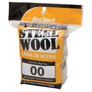Red Devil 0322 Steel Wool, 00 Very Fine, (Pack of 8)