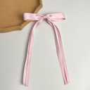 14 x Hair Clip for Women Girls, 4 PCS Hair Ribbons with Long Tail in Pink and Beige, Big Ribbon Bows Satin Hair Clip for Hair Design
