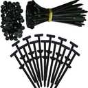 2 x cable tie buckle,nylon universal cable tie buckle,Heavy Duty Nylon Zip Ties  Self-Locking UV Resistant Cable Ties for Car, Home, DIY  3.5" Black Universal Wire Ties (2025 Upgrade) (100, black)