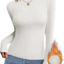 ZESICA Women's Long Sleeve Mock Neck Shirts 2025 Fall Winter Thermal Casual Slim Fit Pullover Tops (XL)