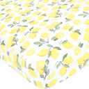 Hudson Baby Unisex Baby Cotton Fitted Crib Sheet, Lemon, One Size