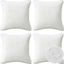 Decorative Outdoor Water Repellent Throw Pillows with Inserts, Set of 4, 18" x18" Pillows for Patio, Backyard, Bed, Couch, and Patio Furniture, Linen