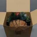 2 Pcs Winter Hanging Baskets for Outdoors Christmas Porch Decor with Pine Cones Berry Clusters LED Lights Christmas Hanging Basket for Outdoors, for Front Door Home Porch(Ball Tree)