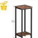Homeiju 2-Pack Plant Stand Indoor, 2 Tier Wood Corner Plant Stand, Modern Square Plant Shelf Flower Stand for Living Room Patio Balcony Garden, Rustic Brown