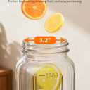 64 oz Mason Jar Pitcher Airtight & Leakproof Glass Pitcher with Lid, Perfect for Iced Tae, Sun Tea, Cold Brew, Breastmilk, 2 Quart (1/2 Gallon) Mason Jar with Pour Spout Lid Flip-Cap & Handle