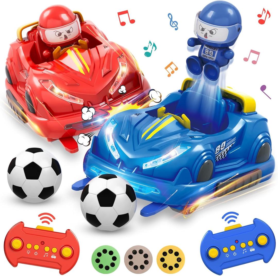 Parent-Child Interactive Game Remote Control Racing Car Set, Battle Mode Bumper Car with LED Lights and Sound Effects, Suitable and Birthday Gifts for Children Aged 6-12