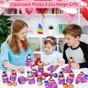 28 Pack Valentines Day Gifts for Kids Classroom Galaxy Slime with Astronaut Valentines Cards Boxes, Valentines Classroom Exchange Gifts School Party Toys for Boys Girls