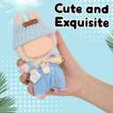 6 x Cute Clothes for Doll Design Outfit Blind Mystery Box Accessories Mini La Boo-Boo Blah Bu Bu BuLafufu Ropa Plush Stuff Dress Overalls Hoodie Pajamas Blue