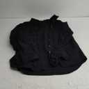 Pausus Women Cotton Linen Button Down Shirts Long Sleeve Office Collared Blouses V Neck Casual Tops Loose Fit with Pocket (Large, Black)