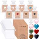 40 Sets Pocket Hug Token Hug Small Gift Bulk Cards with Heart Shape Natural Stones Keepsake Exchange Relationship Cards for Colleagues Family Distance Social Celebration(Pastel)