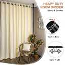 Room Divider Rod, Curtain Rod No Drilling Partition Room Dividers Tension Rod, 4-10ft (H) 48-72inch(W) Floor to Ceiling Room White