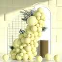 Double Stuffed Pastel Yellow Balloon Arch Kit - Double Stuffed Light Yellow Balloons Garland Pale Yellow Balloons Different Sizes 5 12 18 inch for Sunflower Balloon Arch Honey Bee Baby Shower Birthday