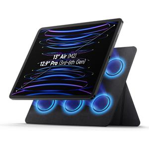 SURITCH Magnetic Stand Compatible with 13" iPad Air M2(2024) & 12.9" iPad Pro 6th/5th/4th/3rd Gen(2022/2021/2020/2018), Lightweight Portable Holder, Slim Magnetic Tablet Stand, PU Leather