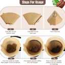 200 Count Cone Coffee Filters #4, Clinuse Unbleached Size 04 Coffee Filters 8-12 Cup, Disposable Natural Paper Filters, No.4 Cone Filters for Ninja, Cuisinart, Pour Over and Drip Coffee Maker