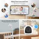 2K Baby Monitor with Camera and Audio Wireless, No WiFi Needed for Crib Mount, Night Vision Smart Camera, Cry Detection Two-Way Talk, No Monthly Fee