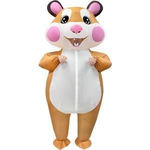 Stegosaurus Inflatable Hamster Costume for Adult - Funny Giant Hamster Blow Up Costumes for Men & Women Halloween Costumes Cosplay Party (Orange, L)