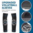 Hungdao 1 Set Volleyball Knee Pad and Arm Sleeve Volleyball Accessories Stuff Forearm Elbow Sleeve Wrist Guard with Protection Pad and Thumb Hole for Women Men Adult(Stylish)