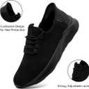Womens Walking Tennis Shoes Slip On Running Casual Athletic Workout Gym Non Slip Sneakers Comfortable Sports Shoes for Women (9, Black_cs)