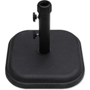 Helios&Hestia 24 lb Round Plastic Built-in Cement Outdoor Umbrella Base, Heavy Duty Concrete Stand Weight for Patio Market Table Umbrella, Black
