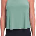Mippo Crop Tops for Women Womens Workout Tops Flowy Cropped Tank Tops Athletic Shirts (M)