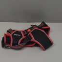 Eagloo Dog Harness for Large Dogs, Easy Wearing with 3 Buckles, Adjustable No Pull Pet Harness with 2 Rings for Walking, No Chock Reflective Soft Padded Vest with Control Handle, Black & Red, L
