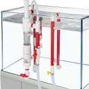 hygger Aquarium Overflow Filter with Waste Collection Separator, External Hanging Filter Accessory, Fish Tank Siphon Filtration System for Saltwater Freshwater Tank Greater Than 15 in Height (Red)