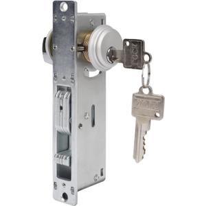 Storefront Door Lock, Commercial Door Lock Double Cylinder Hook Deadbolt Lock Set with 3 Key Zinc Alloy Lock Core for Aluminum Zinc Alloy Shop Doors 1-1/8" Backset Silver