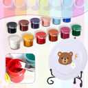 SPEDANSS 4 Set Acrylic Paint Kits,Kids Painting Set with 4 Painting Plastic Canvas Panels 4 Metal Mini Easel 12 * 2 Colors 4 Brushes 2 Palettes Mini Paint Set for Kids Adults Artists and Beginners