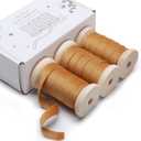 3 x AuroTrends Khaki Velvet Ribbon, 3/8" x 15Yd, 3 Rolls - Christmas Decoration