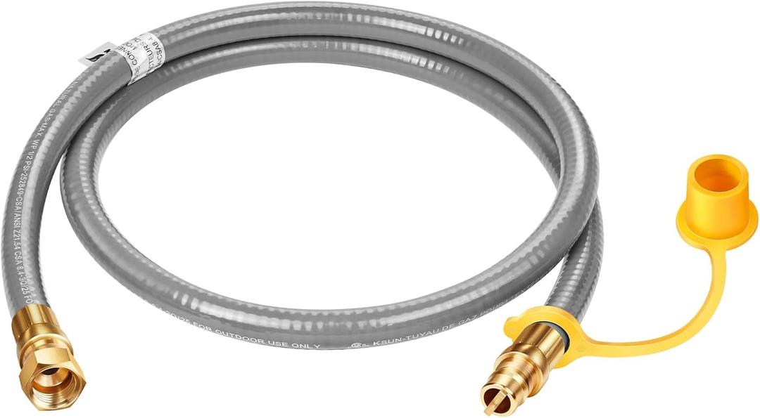 GasSaf 4FT 3/8" ID Natural Gas Hose, Natural Gas Grill Hose Suitable for Weber Grills, Blackstone Griddles, Generator, Patio Heater - CSA Certified