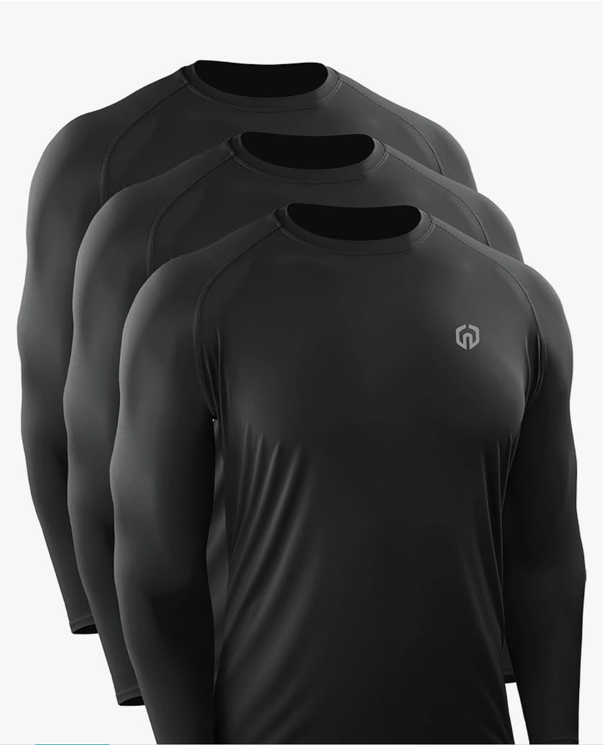 NELEUS Men's Dry Fit Long Sleeve Athletic Running Shirts, XXL