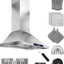 36 inch Wall-Mounted Range Hood 900 CFM, Stainless Steel