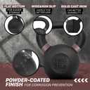 Yes4All Powder Coated Kettlebell, Cast Iron Core Kettlebells with Non-Slip Handle & Flat Bottom for Conditioning, Heavy Duty for Strength Training, 31lb - Single & Pair