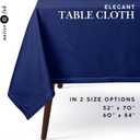 Native Fab Tablecloth 52x70 Inches - 100% Cotton, Durable, Wrinkle-Free, Machine Washable Table Cover for Dining Room, Banquets, Parties, Holiday, Events - Elegant, Easy Care, Home Décor - Ink Blue