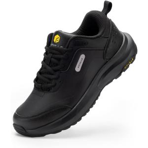 FitVille Wide Waterproof Shoes for Men, Non Slip Outdoor Walking Shoes Low-top Work Shoes Soft Toe with Arch Support for Heel Pain Relief,Long Hikes,Trekking,Trails 9.5W