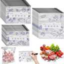 30PCS Reusable Aluminum Foil Sealable Storage Bags, Thicken Stand Up Foil Sealable Bags with Label and Zip Lock, Resealable Vacuum Zipper Pouches for Food, Vegetable Fruit Meat
