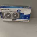 Comfort Zone 9-Inch 3-Speed Reversible Twin Window Fan Dual Blade Window Exhaust Fan with Auto-Locking Expanders, 22.25" to 33" Wide Tabletop Feet & Removable Bug Screen included