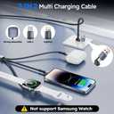 Travel Essentials 3in2 Multi Charging Cable for iPhone Watch Charger,USB A/C to Type C/IP/iWatch charger, Charging Cords for Multiple Devices Compatible with iWatch Series&iPhone 17-12 (2Pack,6FT)