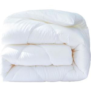 All Season Down Alternative 200 GSM Quilted Comforter - Microfiber Duvet Insert with Corner Tabs - Machine Washable Bed Comforter- Full Or Queen 90 by 90 inch, White Color (Full/Queen(90" X 90"))
