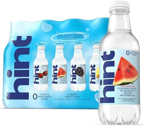 Hint Infused Bottled, Best Sellers Variety Pack - Sugar Free Flavored with Zero Calories, Natural Essences, and No Artificial Sweeteners - 16 Fl Oz (Pack of 12) Exp. 07/17/2027