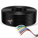 7 Way Trailer Wire Heavy Duty 14 Gauge 7 Pin Trailer Wiring Harness Kit with Color-Coded PVC Jacket Flexible 7 Conductor Insulated Cable for RV, Camper, Truck, Boat, Utility Trailers (50 Feet)