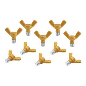 Gold Screws Set for Wedding Arch Stand Butterfly Screw Bolts and Nut Kit Tighten Alloy Steel Metric Set Screws for Bathroom Fixtures Door Handles M6 10Pcs
