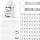Misdary 100 Sets Wedding Thank You Gifts for Guests Include 100 Beer Bottle Opener Keychains 100 Thank You Cards 100 Organza Bags for Wedding Bridal Shower Birthday Souvenirs Gifts(Silver)
