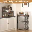 3-Tier Mini Fridge Stand with Storage – 2-in-1 Split Design, ETL Power Strip (2 AC + 2 USB), Adjustable Shelves & Heavy-Duty Frame, Mini Fridge and Microwave Stand for Kitchen, Dorm, Apartment, Office, Standard