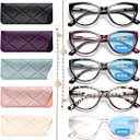 Gaoye 3 Pack Bifocal Readers+ 2 Pack Reading Glasses Women Oversized Cat Eye Magnifying Blue Light Blocking Computer Readers